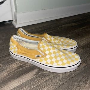 Yellow and white checkered vans